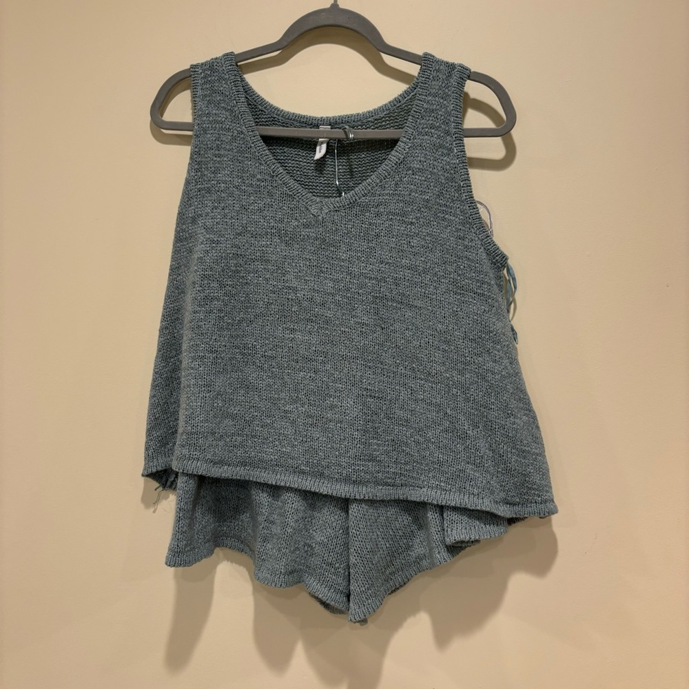 Wishlist Blue Knit Tank & Shorts Lounge Set | Size S
